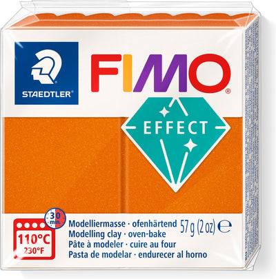 Ofenhärtende Modelliermasse mit Fimo-Effekt, Standardblock, 57 g – Metallic-Orange