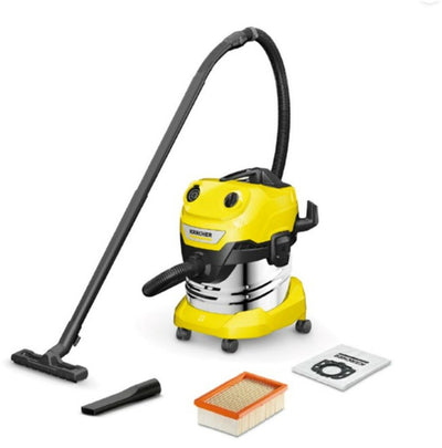 Kärcher WD 4 S V-20 5 22 Nass- und Trockensauger – 1000 W – 20 Liter – Edelstahlbehälter – Flachfaltenfilter