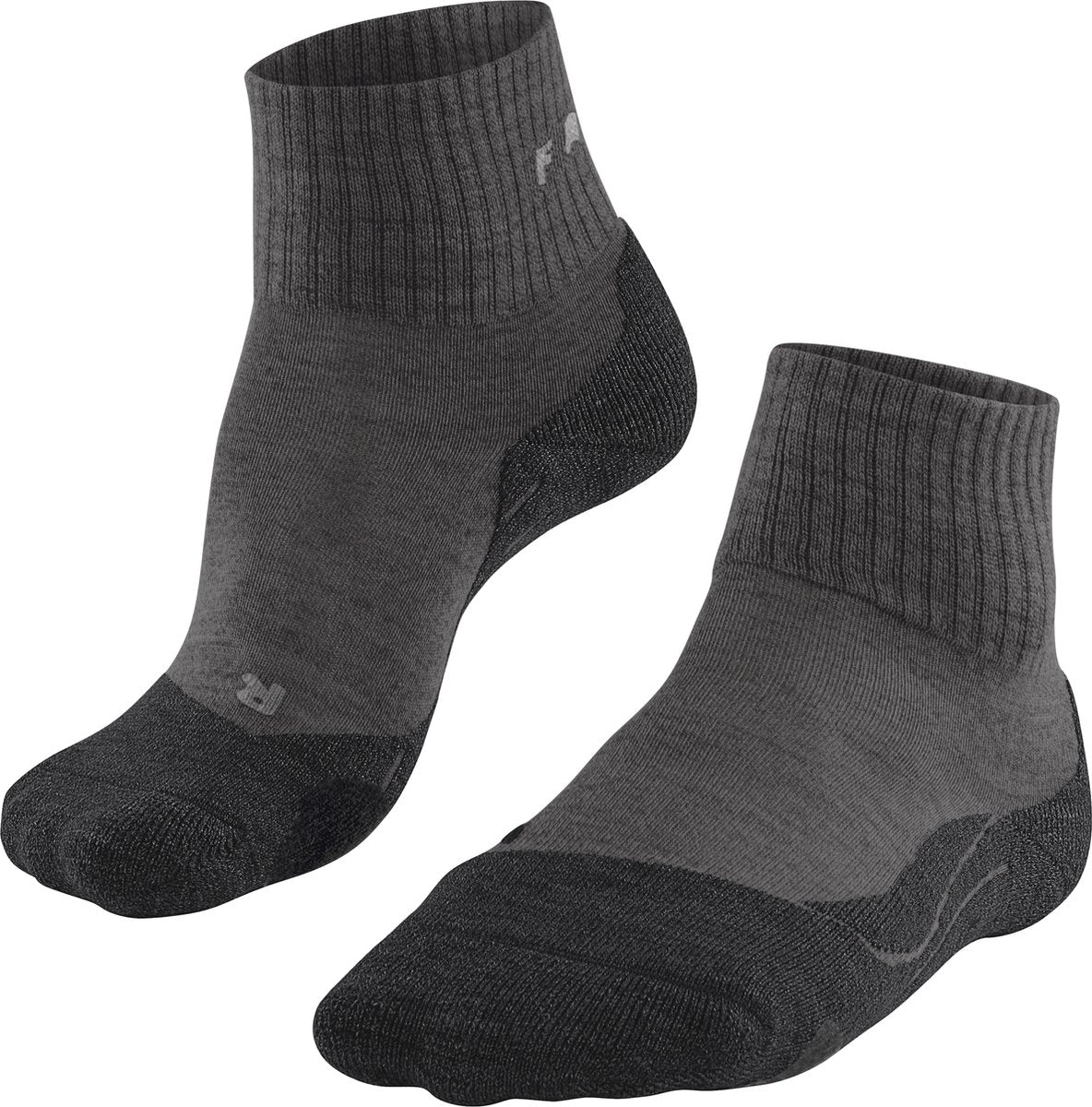 Falke TK2 Wool Short Anti-Blister Wandersocken aus dickem Woll-Funktionsmaterial Damen Grau – Größe 35-36