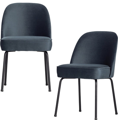 Woood Vogue Esszimmerstühle – Samtstoff – Blaugrün – 2er-Set