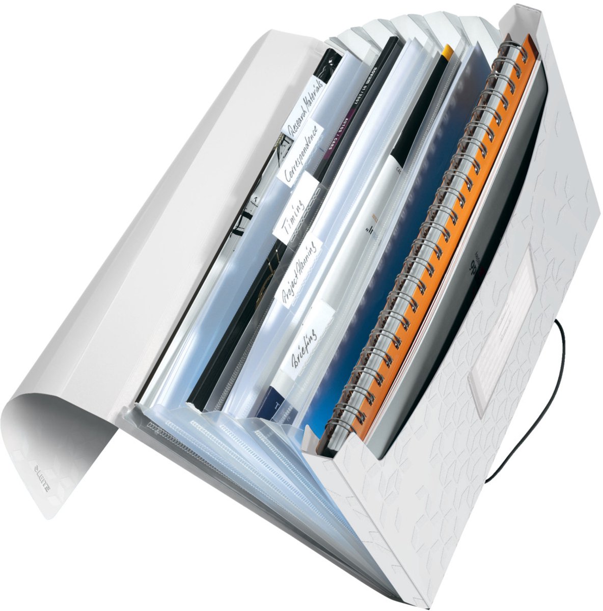 Leitz Wow Projektmappe PP – mit 6 Fächern – weiß