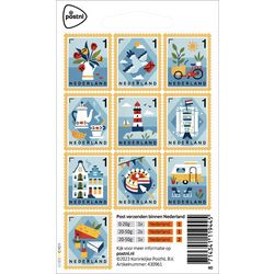 Postnl-Briefmarken im Wert von 1, echte niederländische, selbstklebende Briefmarken