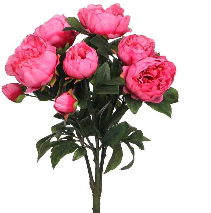 Glimmerdekorationen Kunstblumenstrauß Pfingstrose Fuchsia - Fuchsia - 55 cm - Dekorationsblumen - Kunstblumen