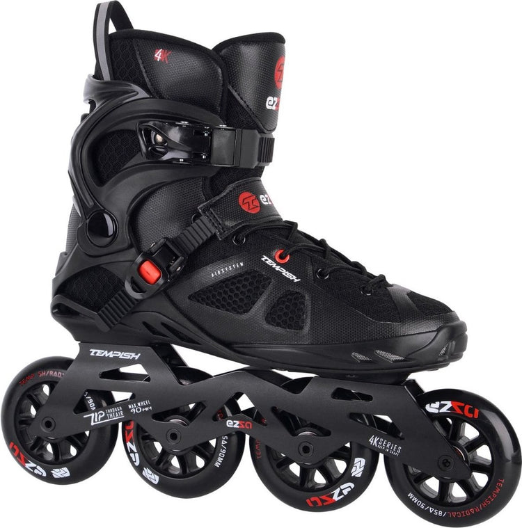 Tempish Ezza 90 Inline-Skates für Erwachsene – 4 x 90 mm Rollen – Fitness-Inline-Skates – Schwarz Rot – Größe 40
