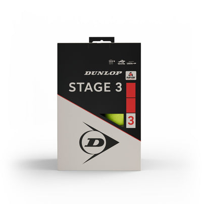 Dunlop – Stufe 3 rot – Tennisbälle – 12er-Box – gelb rot