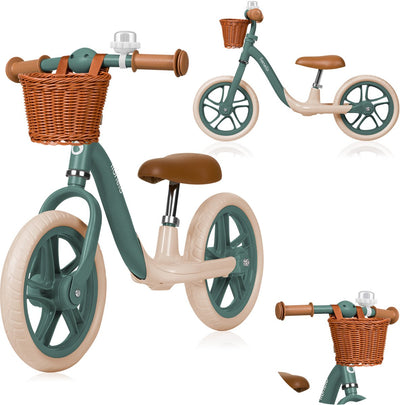Lionelo Alex Plus – Laufrad ab 3 Jahren – 12“ pannenfreie Reifen – verstellbarer Sattel (30–35 cm) Lenker (52–58 cm) – mit Fußstütze, Klingelkorb – 3,4 kg leicht – Lenkerbegrenzung – rutschfeste Griffe – bequemer Sitz, Babyfahrrad balancieren lernen