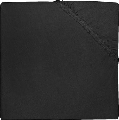 Jollein – Baby-Spannbettlaken-Matratzen-Jersey (schwarz) – Baumwolle – Spannbettlaken-Box – 75 x 95 cm
