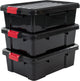 Iris Powerbox Aufbewahrungsbox - 25l - Kunststoff - Schwarz Rot - 3er-Set