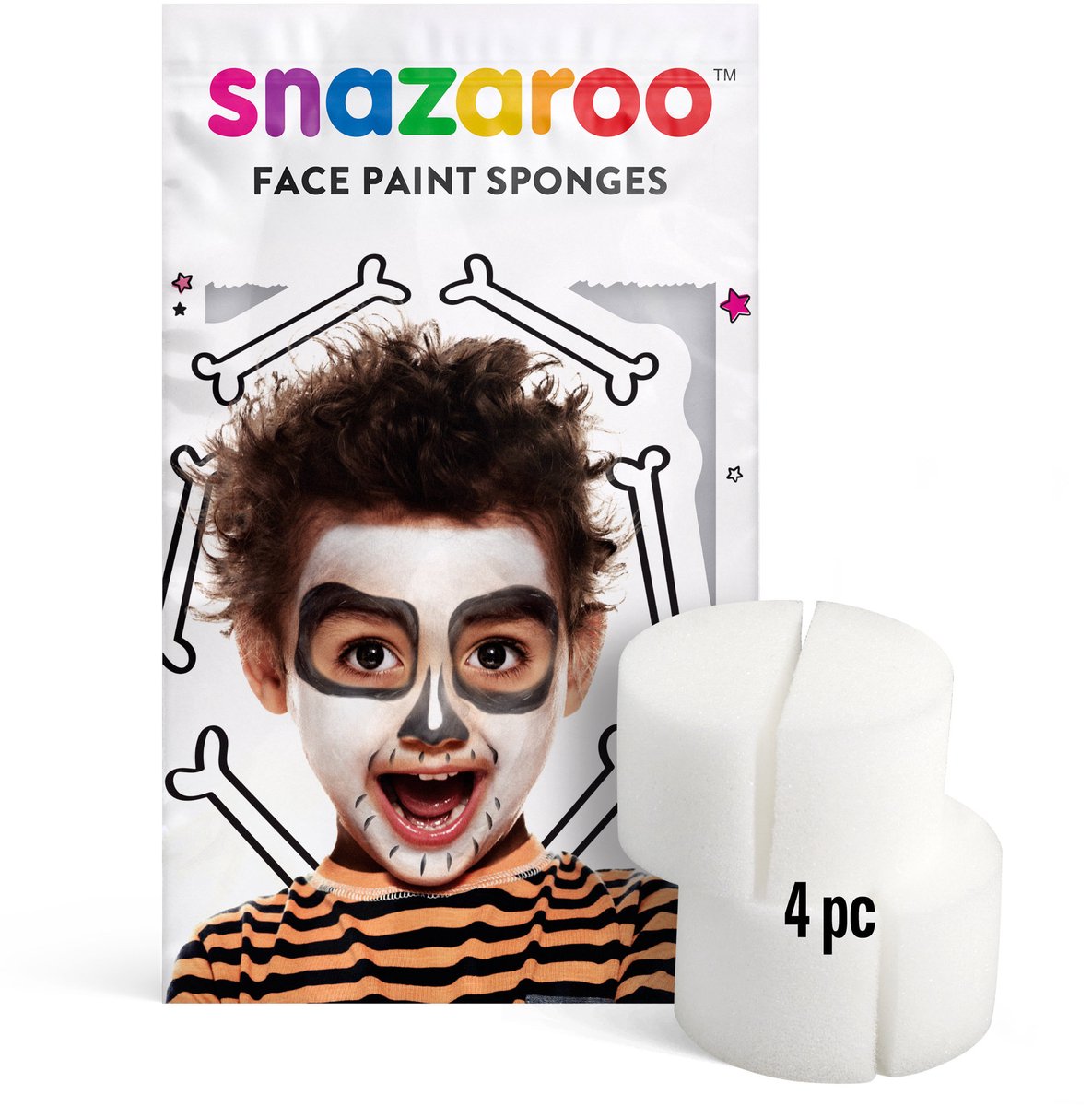 Snazaroo Make-up-Schwamm-Set 4-teilig – Halbmond-Make-up-Schwämme mit hoher Dichte für Gesichts- und Körperbemalung – langlebig, hautfreundlich