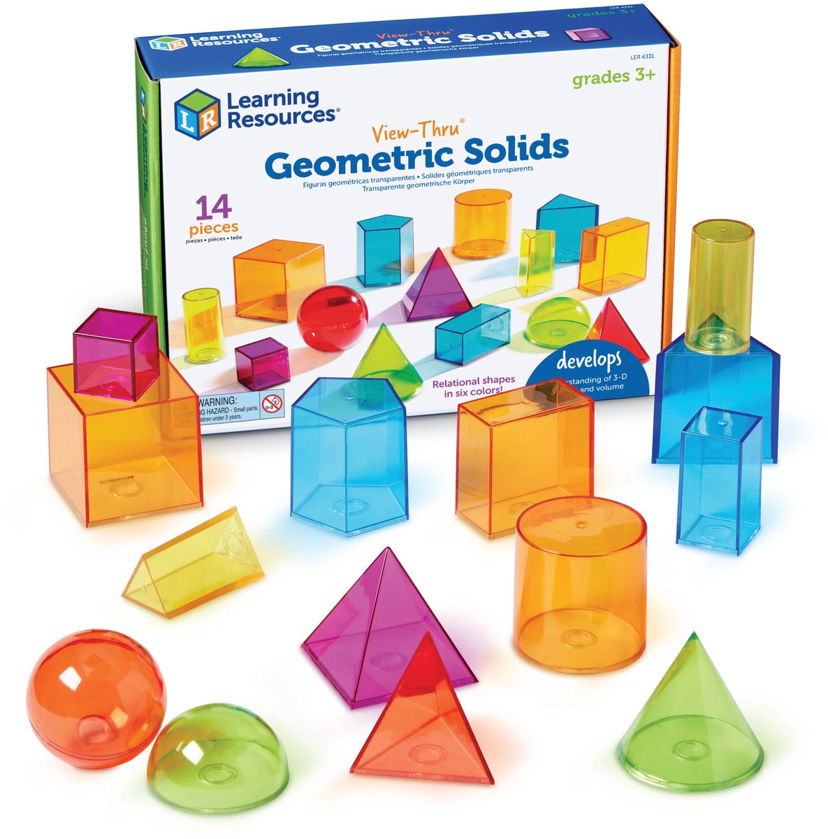 Lernressourcen view-thru® geometrische Körper (14er-Set) – 3+