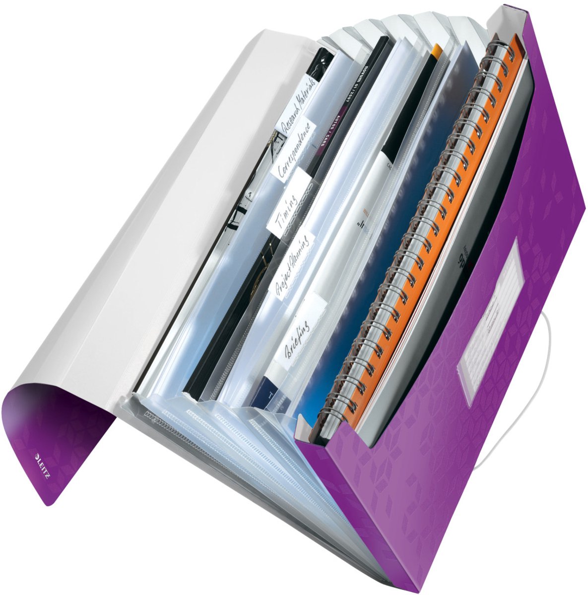 Leitz Wow Projektmappe PP - mit 6 Fächern - Lila