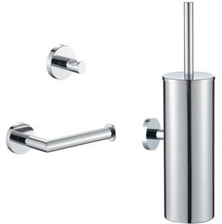 Plieger Vigo Toilettengarnitur-Zubehör – Toilettenbürste – Toilettenpapierhalter – Handtuchhaken – 10 Jahre Garantie – Chrom