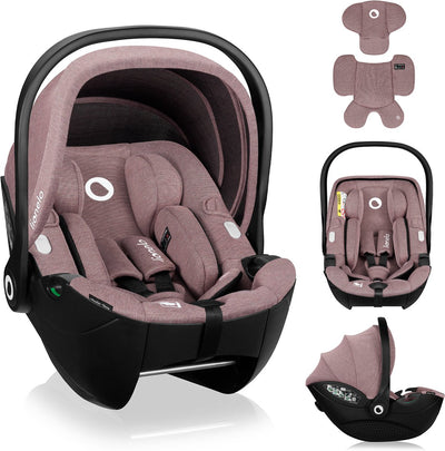 Lionelo Moxie i-Size – Autositz-Babytrage ab der Geburt – 40–87 cm – rückwärtsgerichtet (rwf) – Bambusstoff – Dri-Seat – leicht 4,3 kg – Isofix-kompatibel – Memory-Schaum – Magnetgurte – Sonnendach – verstellbare Kopfstütze