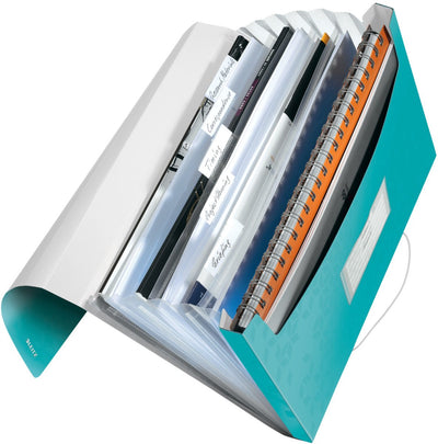 Leitz Wow Projektmappe PP – mit 6 Fächern – Eisblau