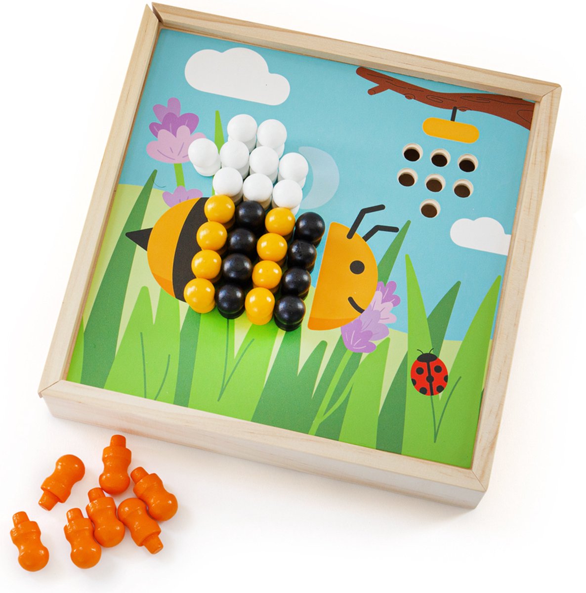 Bigjigs hölzerne Insteekmozaiek Game Garden