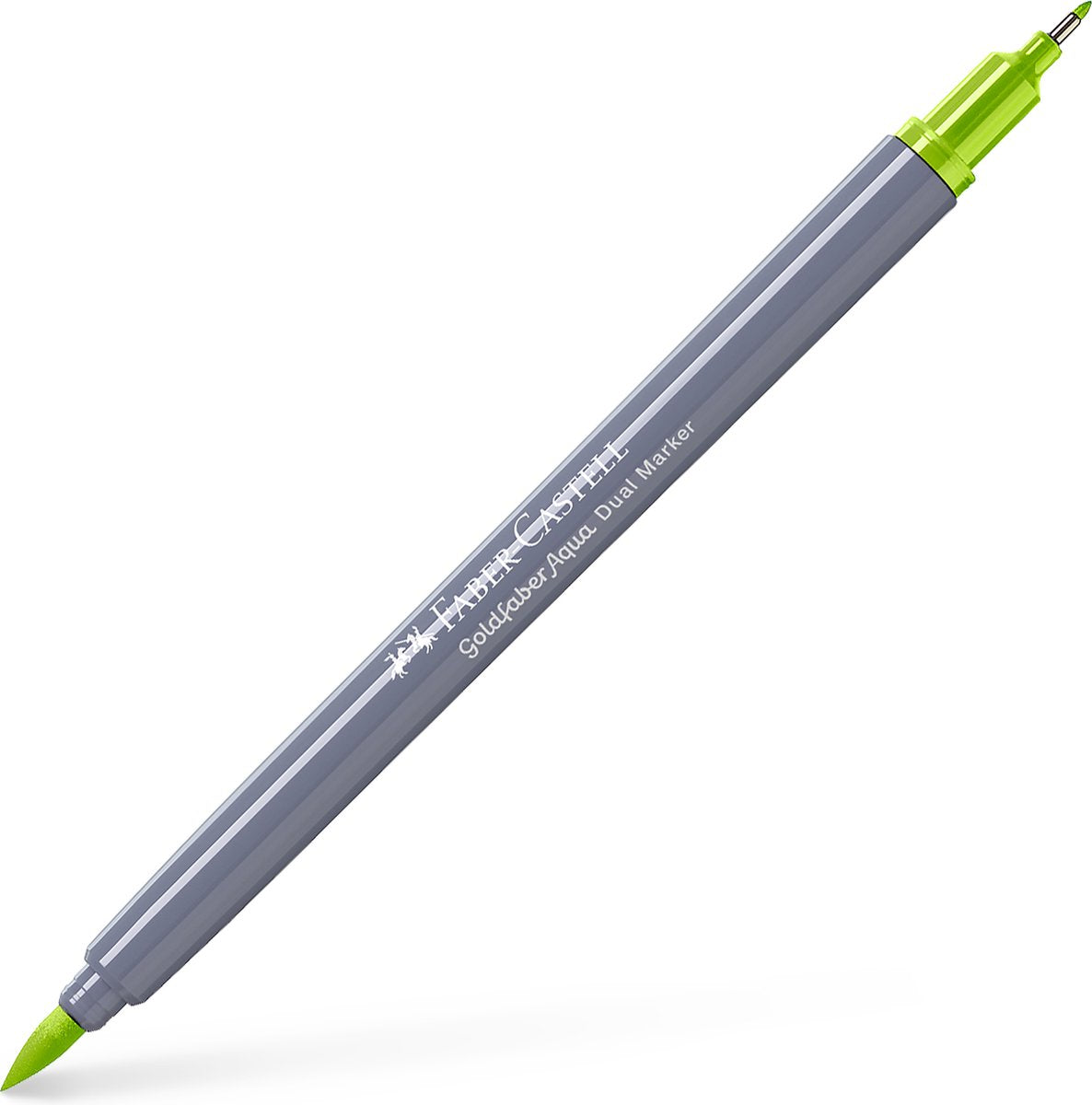 Faber-Castell – Duo-Aquarellmarker – Goldfaber – Hellgrün 171 – Pinsel 0,6 mm – FC-164671