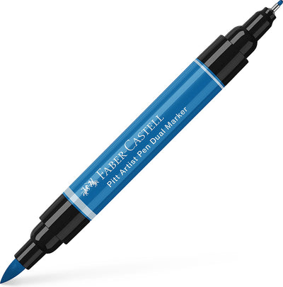 Faber-Castell Zeichenmarker – Pitt Artist Pen – 110 Phthaloblau – Duomarker – doppelseitiger Marker – FC-162110