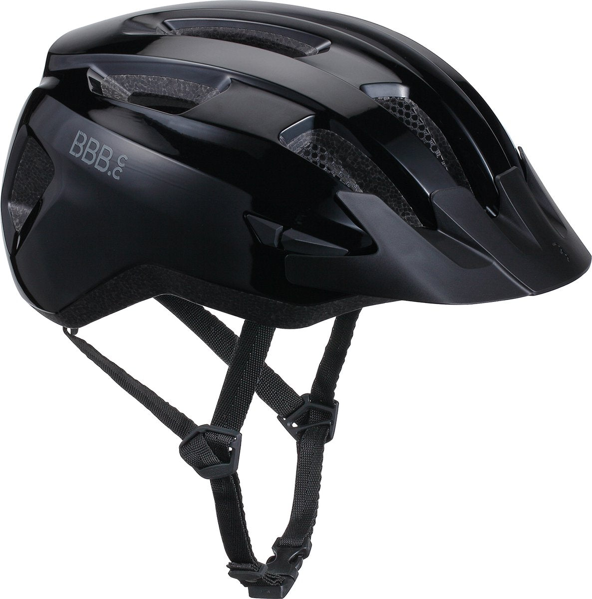 Bbb Cycling Rennradhelm - Groß: 58 - 62 cm - Radfahren, MTB Citybike - Waschbare Polsterung - Mit Rücklichtbefestigung - Fahrradhelm Damen Herren - Glänzend Schwarz - Condor 2.0 BHE-173