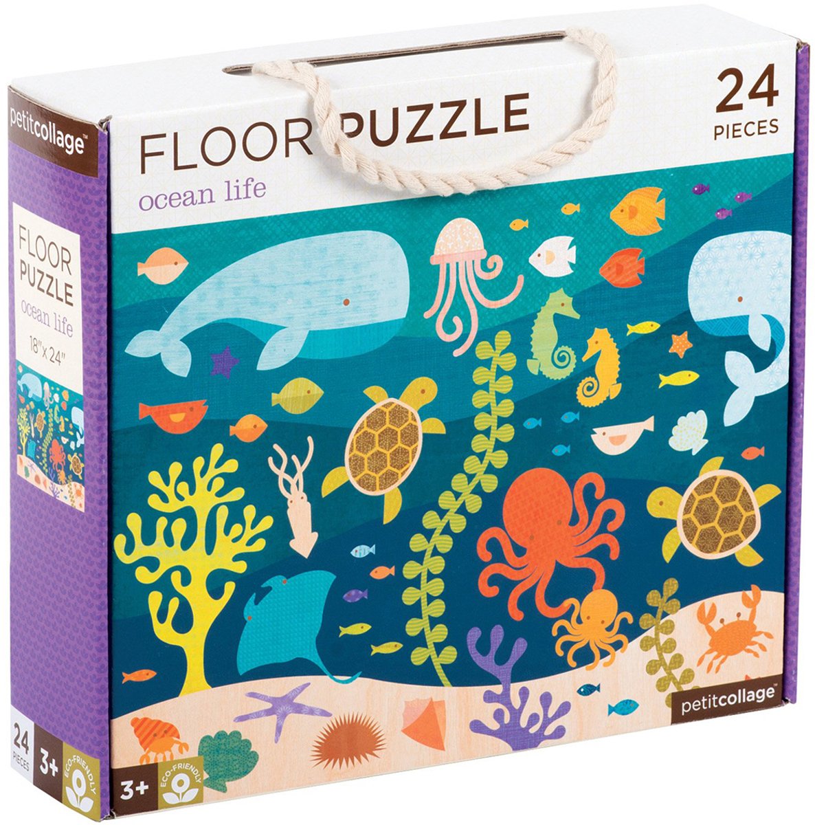 Petit Collage Bodenpuzzle Meeresleben – Lernspielzeug.