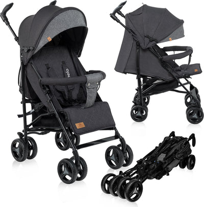Lionelo Irma – Buggy – Kinderwagen – robuster und leichter 7 kg Kinderwagen – geeignet für Kinder bis 15 kg – gefederte Räder – 360° – von 6 Monaten bis 5 Jahren – Aufbewahrungskorb – verstellbarer Griff – Schnellfaltsystem – kompakte Größe – Moskitonetz