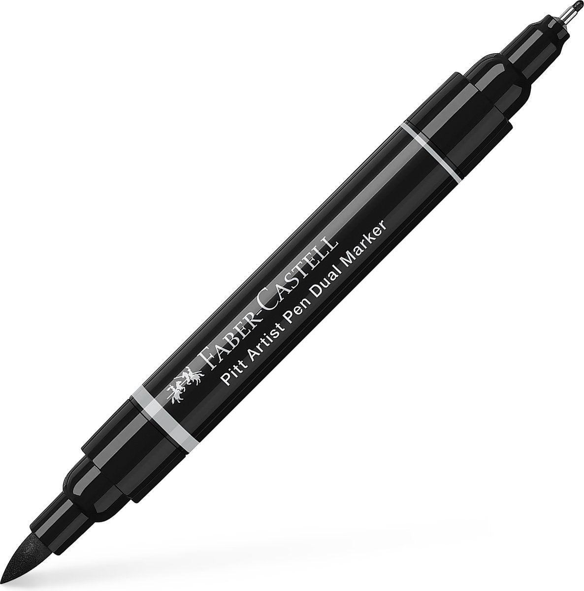 Faber-Castell Zeichenstift – Pitt Artist Pen – Duo Marker – 199 Schwarz – FC-162199