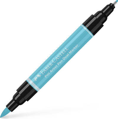 Faber-Castell Zeichenmarker – Pitt Artist Pen – 154 Light Cobalt Türkis – Duomarker – doppelseitiger Marker – FC-162154