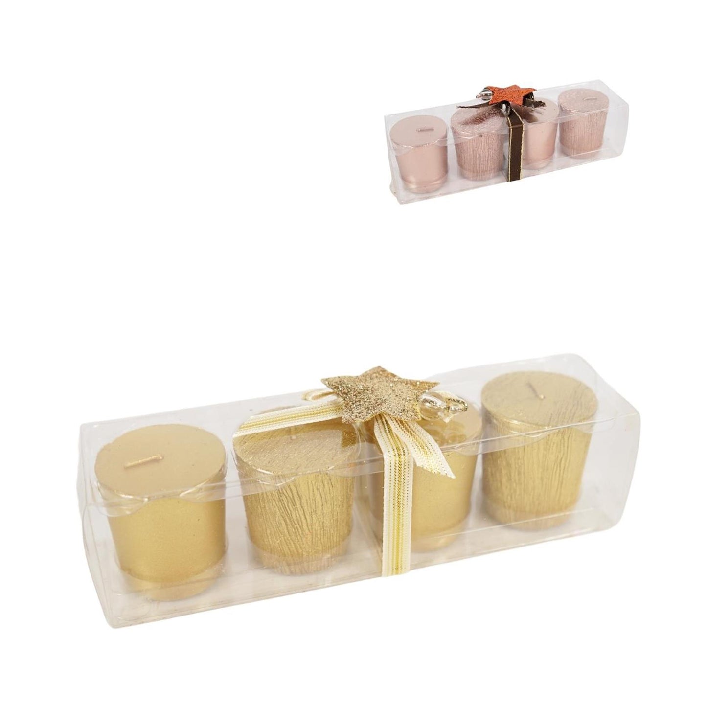 Kerzen mit Metallic-Glitzer, 5 cm, 4er-Set