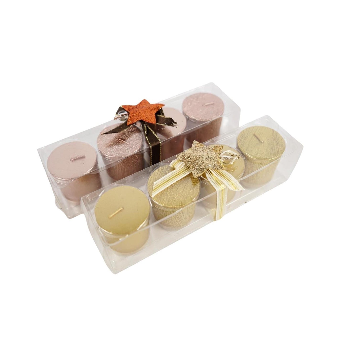 Kerzen mit Metallic-Glitzer, 5 cm, 4er-Set