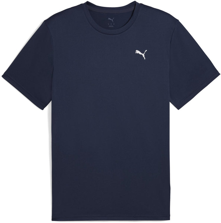 Puma M Tad Essentials Solid Cat Tee (LC Small Cat) Herren-Sportshirt – Marine-Weiß