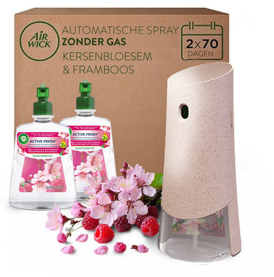 Air Wick – Aktiver Frischlufterfrischer Starter-Set Kirschblüte + 2 Nachfüllungen