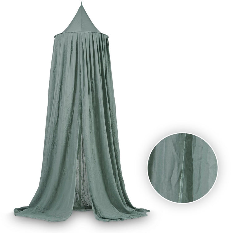 Jollein Moskitonetz Vintage – Aschegrün – Moskitonetz Baby, Baldachin – 245 cm