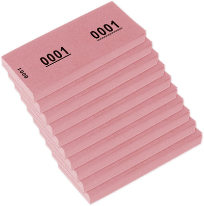 Kangaro-Nummernblock – 42 x 105 mm – 70 Gramm – Zahlen 1–1000 – rosa – k-701115