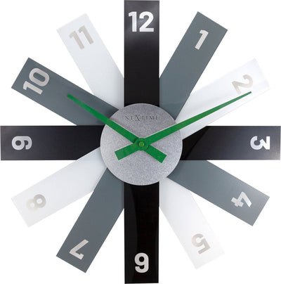 Nexttime Plexi – Design-Wanduhr – 40 cm – Acryl – Schwarz – geräuschlos