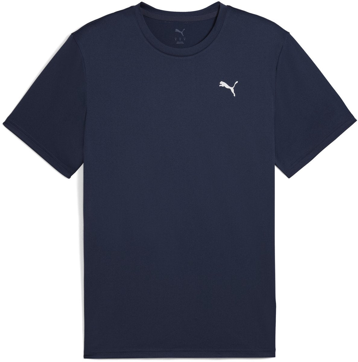Puma M Tad Essentials Solid Cat Tee (LC Small Cat) Herren-Sportshirt – Marine-Weiß