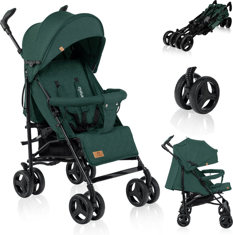 Lionelo Irma – Buggy – Kinderwagen – robuster und leichter 7 kg Kinderwagen – geeignet für Kinder bis 15 kg – gefederte Räder – 360° – von 6 Monaten bis 5 Jahren – Aufbewahrungskorb – verstellbarer Griff – Schnellfaltsystem – kompakte Größe – Moskitonetz