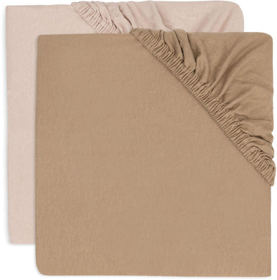 Jollein Baby – Spannbettlaken Jersey 60 x 120 cm – Babybett – weiche Baumwolle – 2 Stück – wildrosa Keks