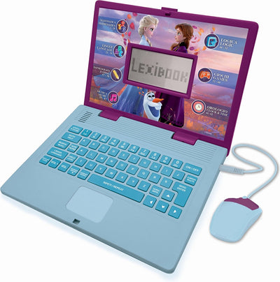 Lexibook Frozen zweisprachiger Lern-Laptop – 124 Aktivitäten auf Englisch, Italienisch