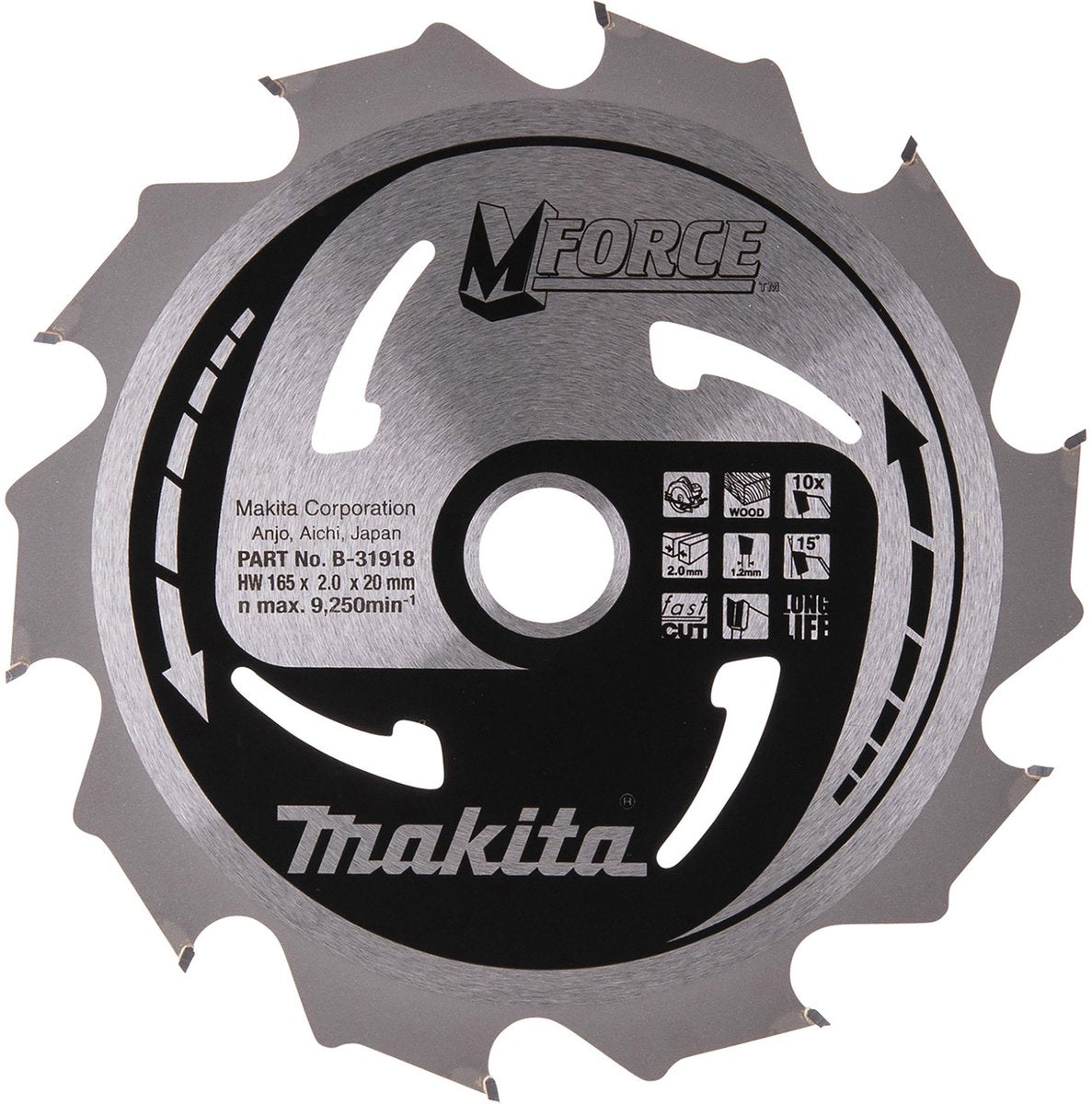 Makita Zubehör Kreissägeblatt | Holz | 165x20x10t 15g - b-31918
