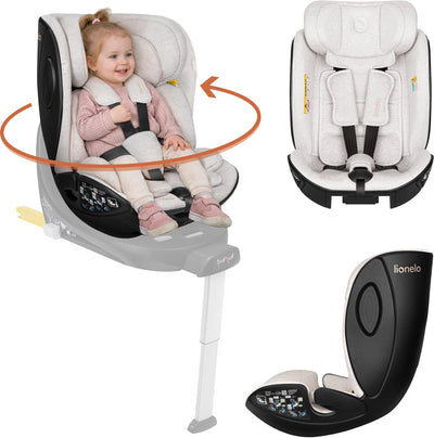 Lionelo Moxie Next i-Size-Autositz 40–105 cm (0–4 Jahre) – modulares Moxie-System – RWF FWF – 5-Positionen-Rückenlehne – 8-Wege-Kopfstütze – Bezug aus Bambusstoff – SIP-Seitenschutz – Belüftung – i-Size-zertifiziert