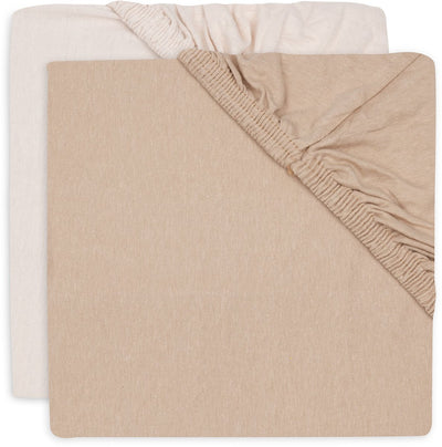 Jollein Spannbettlaken für Bett – 60 x 120 cm – Jersey – Blush Wild Rose – 2 Stück