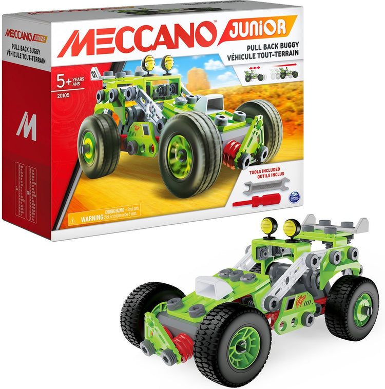 Bandai – Meccano Junior My Retro Friction Car – 138-teiliger Bausatz, Retro Friction Motor, Werkzeuge, Handbuch – Automontage-Aktivitätsset – Kinderspielzeug ab 8 Jahren – APM19102