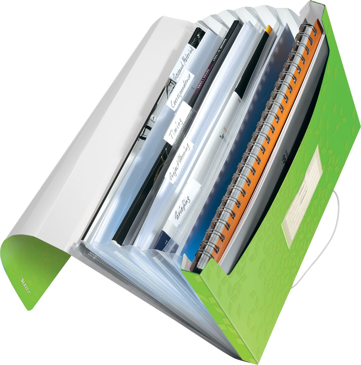 Leitz Wow Projektmappe PP – mit 6 Fächern – grün