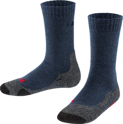 Falke TK2 Anti-Blister Wandersocken aus dickem Woll-Funktionsmaterial Kinder blau - Größe 35-38
