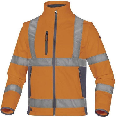 Delta Plus Warnschutz-Softshelljacke Stretch 2in1 Mondlicht – Fluororange | gelb - xl