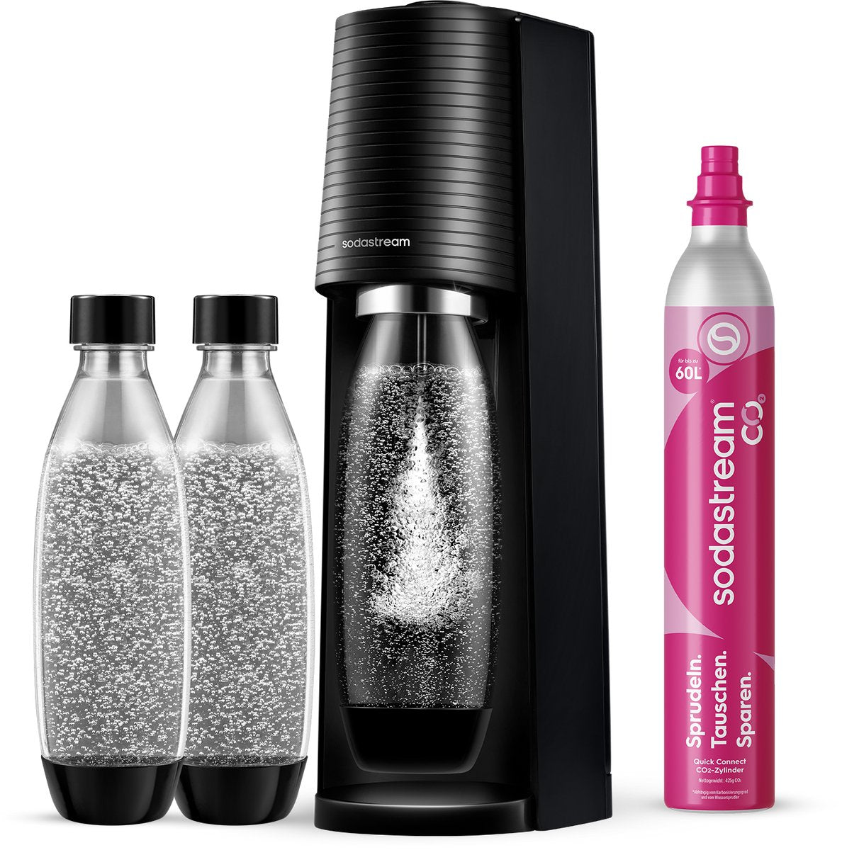 Sodastream Sprudelwassermaschine Terra Megapack Schwarz