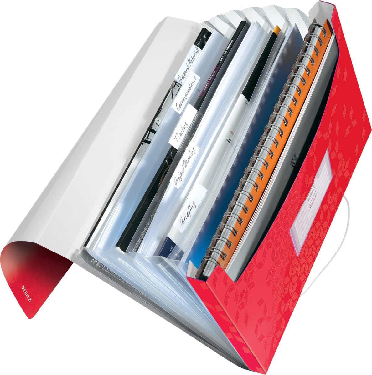 Leitz Wow Projektmappe PP - mit 6 Fächern - rot