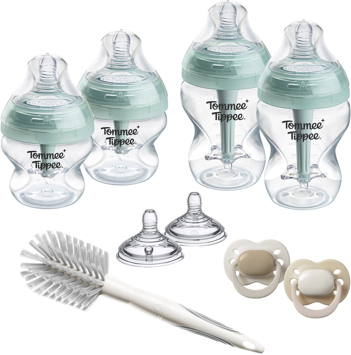 Tommee Tippee Advanced Anti-Kolik-Babyflaschen und Sauger-Starterset – 150-ml- und 260-ml-Flaschen für Neugeborene – 0 Monate+