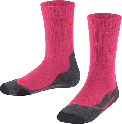 Falke TK2 Anti-Blister Wandersocken aus dickem Woll-Funktionsmaterial Kinder rot - Größe 31-34