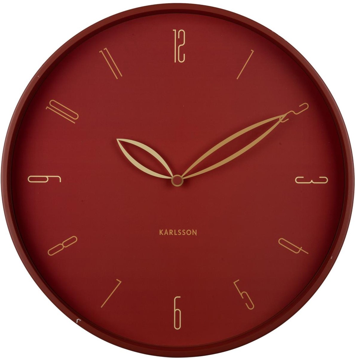 Karlsson Wanduhr Blütenblätter – rot – ø40 cm – skandinavische Wanduhr
