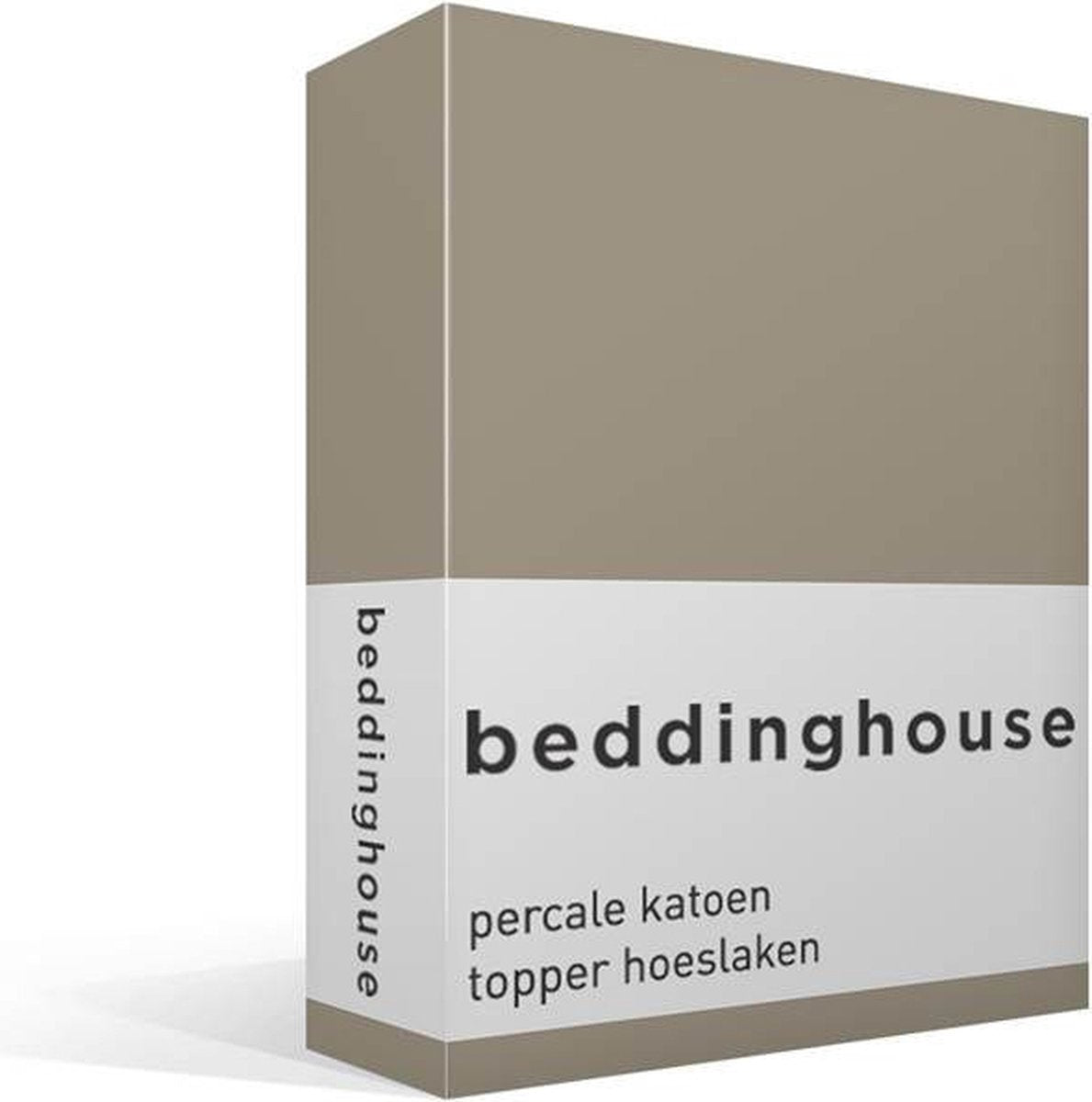 Bettwäschehouse Perkal-Baumwoll-Topper-Spannbettlaken – Einzelbett – Sand
